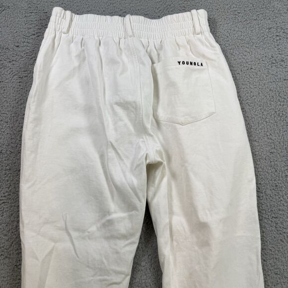 Youngla Sweatpants Mens 32R White Jogger Pants Elastic Waist Heavyweight - Picture 9 of 11